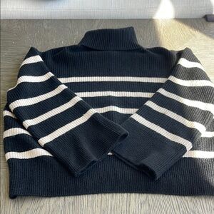 Zara Black and White Cowl Neck Sweater